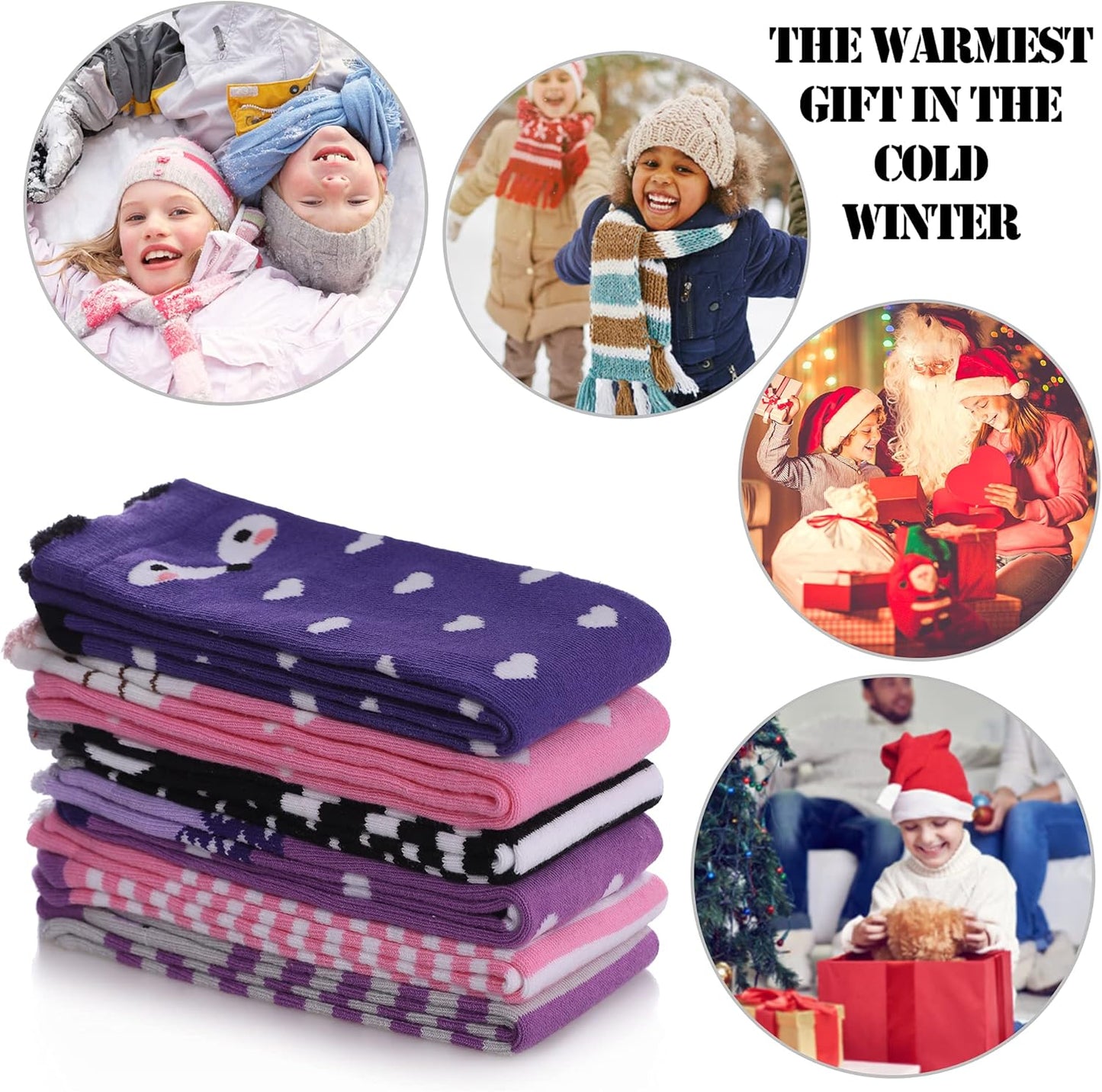 3-12 Year Old Girls Knee High Socks Kids Cute Crazy Funny Animal Pattern Long Boot Socks 6 Pairs