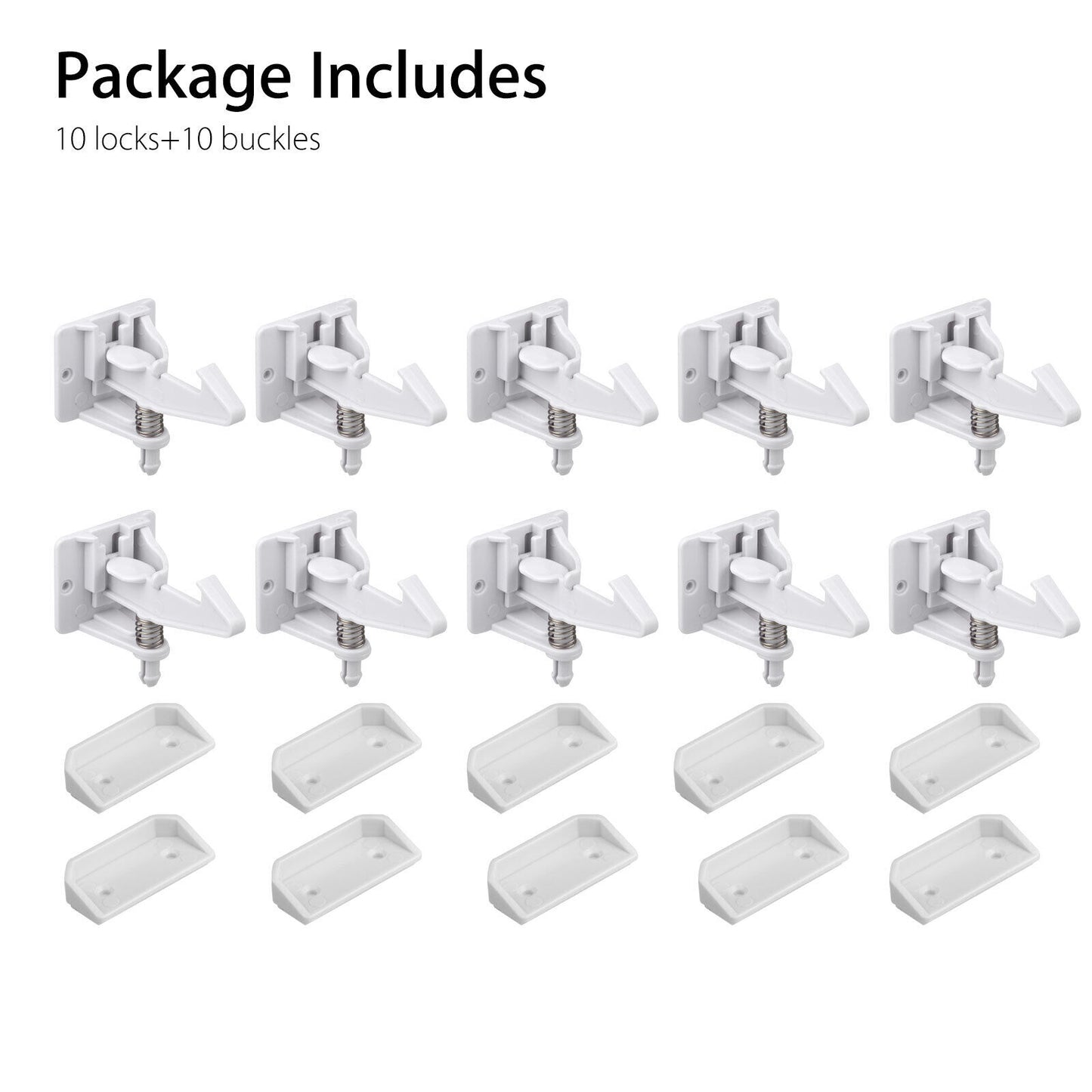 Cabinet Locks Child Safety Latches Baby Proof Lock Drawer Door 10 Pcs White Gift