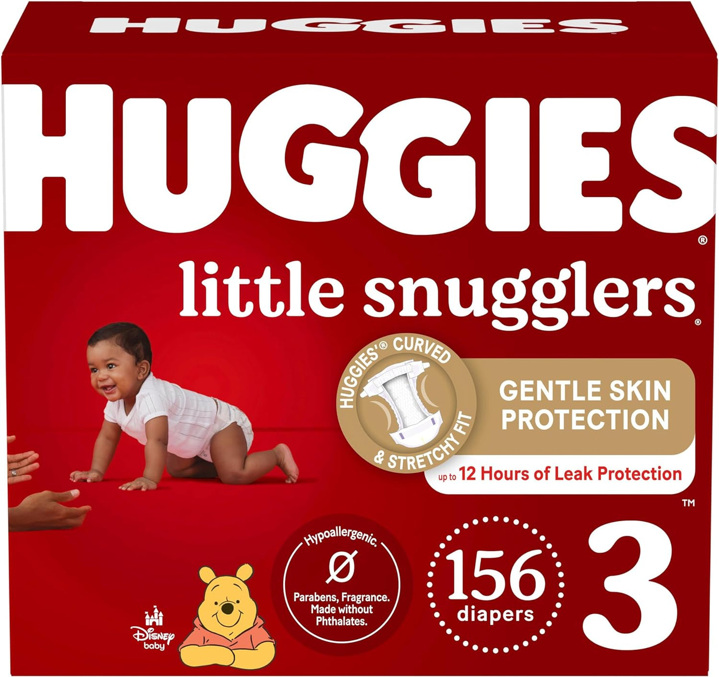 Baby Diapers Size 3 (16-28 Lbs), 156Ct, Little Snugglers
