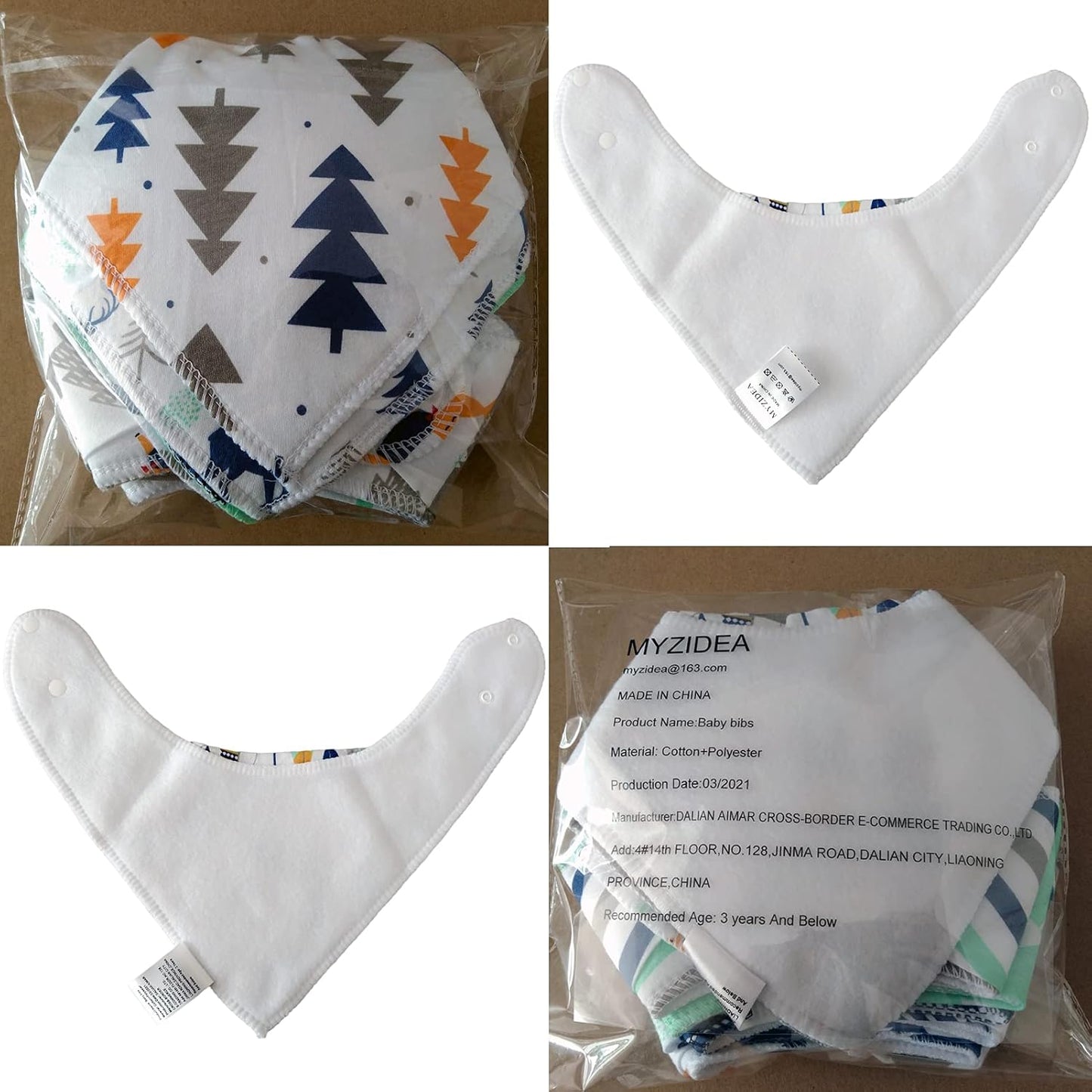 Baby Bibs 8 Pack Unisex Baby Bandana Drool Bibs for Boys Girls, Newborn Toddler Bibs 100% Organic Cotton 3-24 Months, Waterproof Bibs