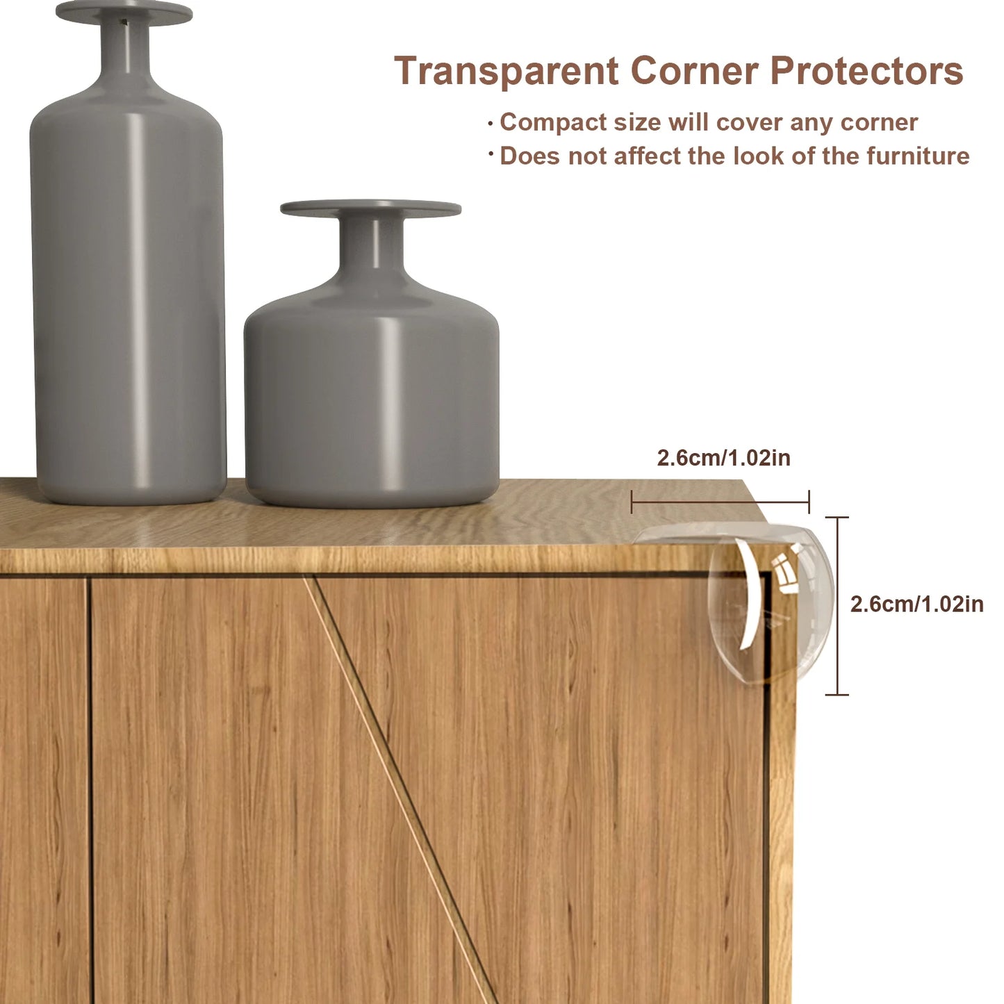 Table Corner Protectors for Furniture Baby Safety Proofing Corner Guards 24 Pack Round