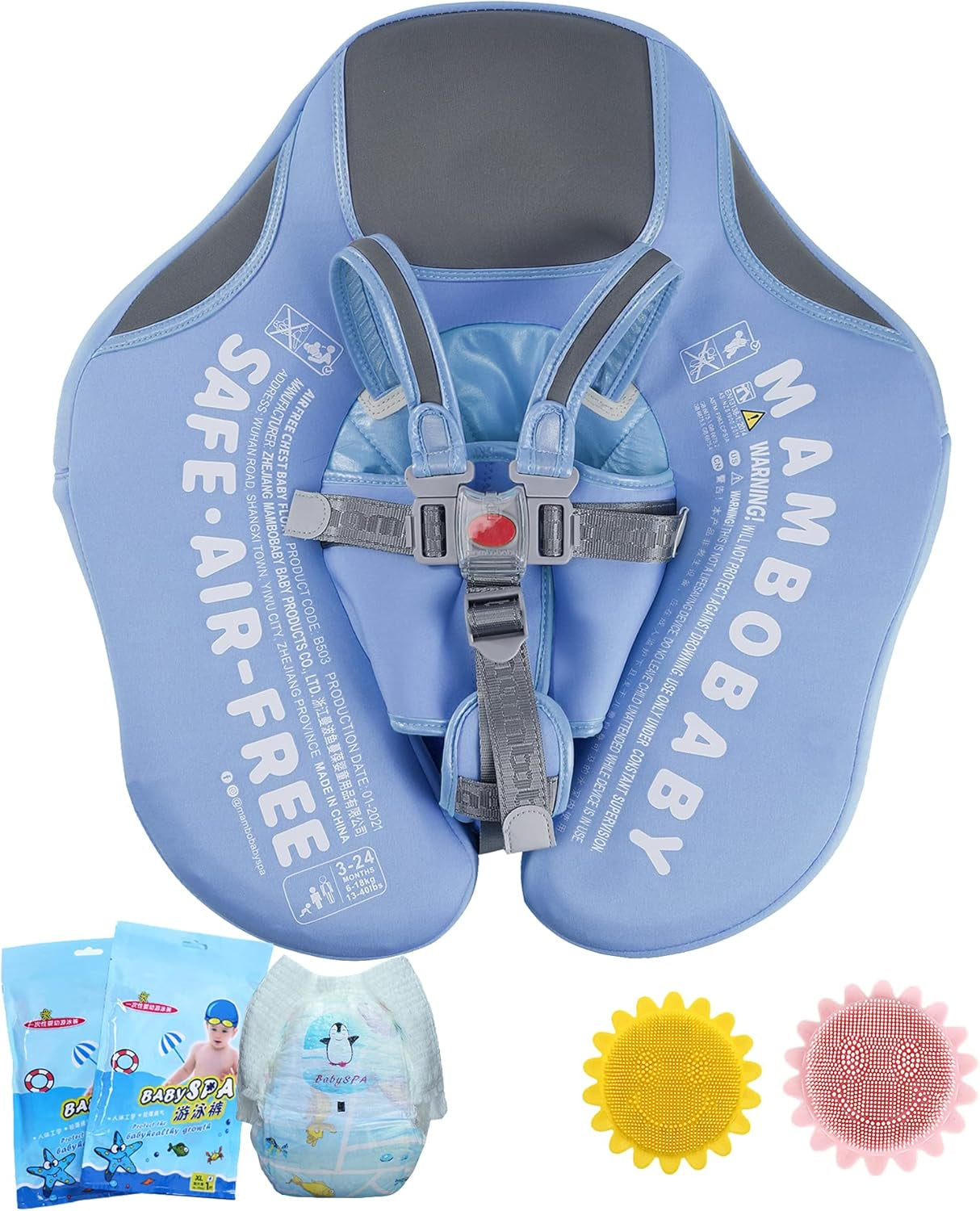 Baby Pool Float with Canopy,Non Inflatable Baby Swim Float,Upgrade Soft Skin-Friendly Material Infant Pool Float with UPF 50+ UV Sun Protection Canopy