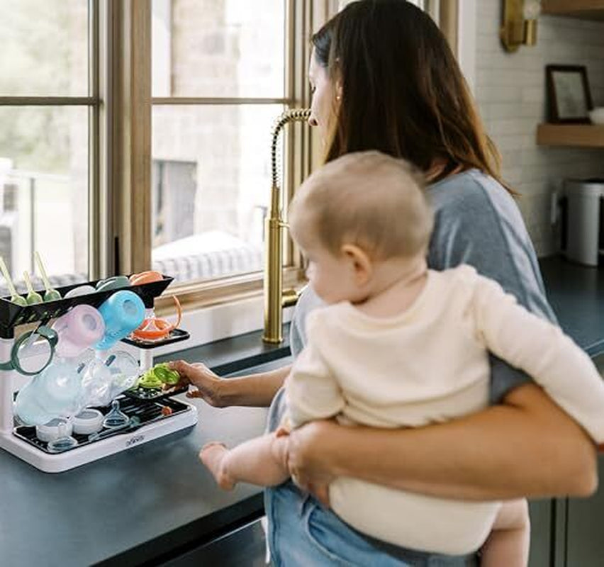 Compact Baby Bottle Drying Rack Vertical Drying Tower with Removable Tray