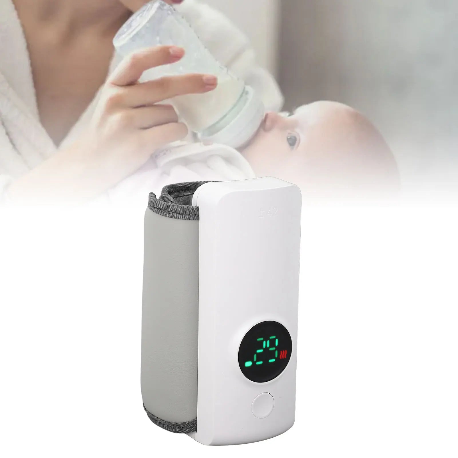 Portable Bottle Warmer Fast Heating Accurate Temperature Control Milk Bottle Warmer Cover Multifunctional ABS Leather for Home