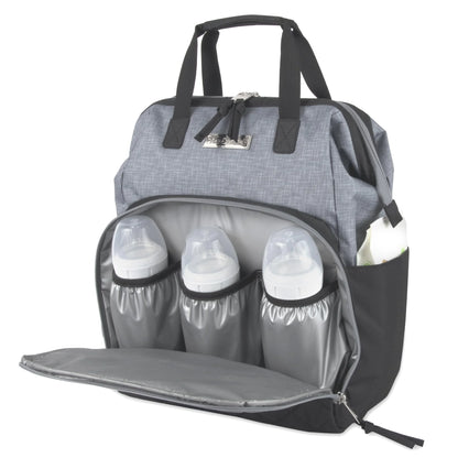 Baby Girls' 7-Pocket Diaper Backpack Color: Gray/Black Size: One Size