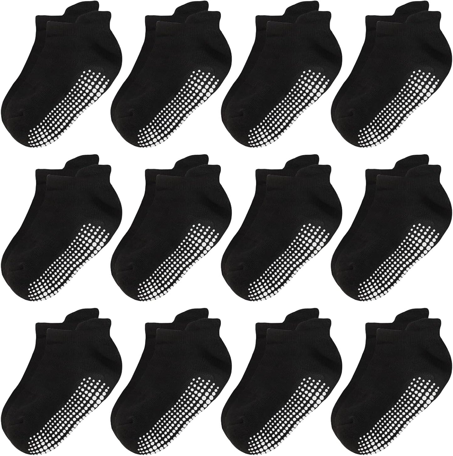 Non Slip Toddler Socks Baby Boys Girls anti Skid Grip Socks 3-5T Black