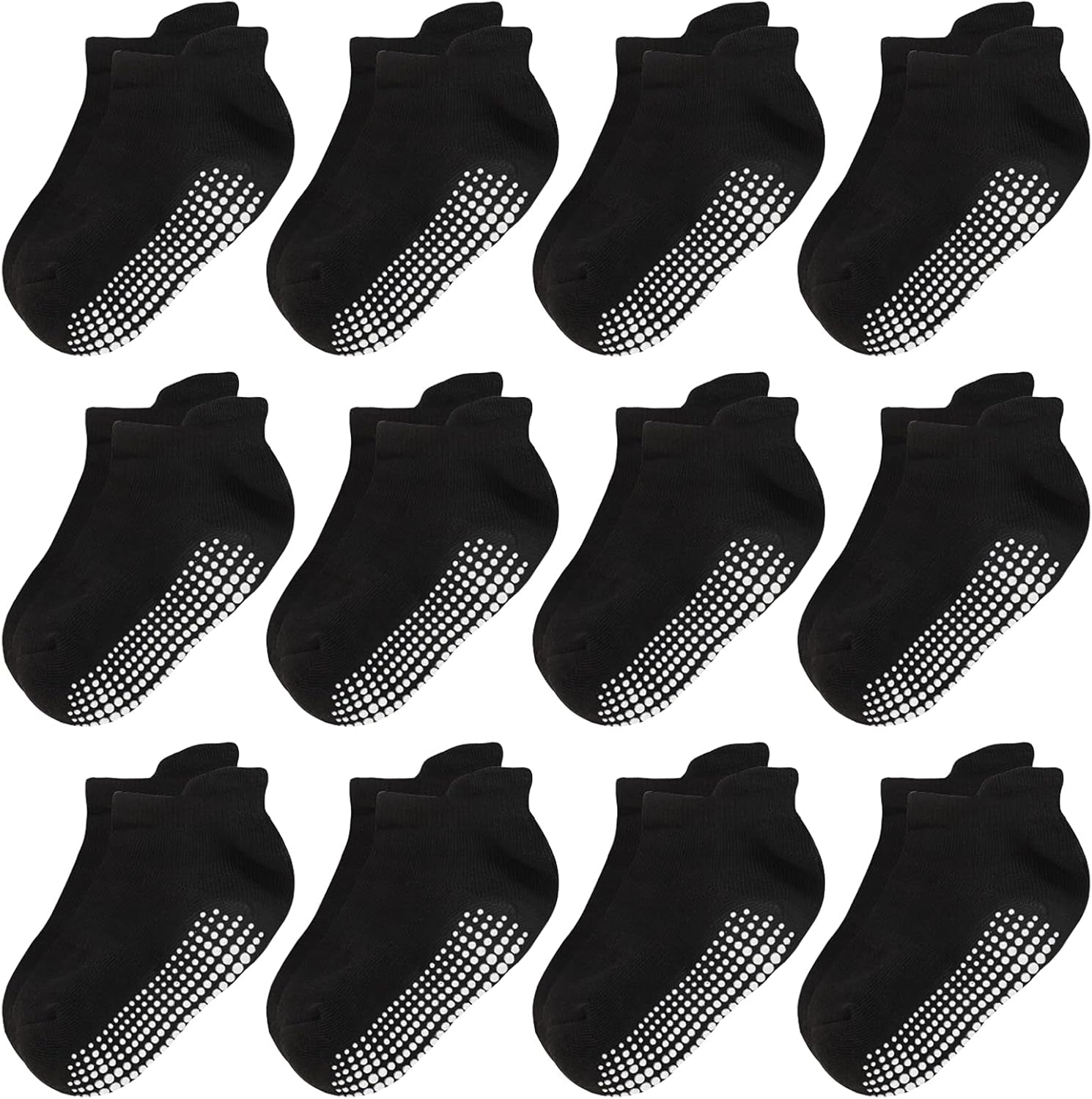 Non Slip Toddler Socks Baby Boys Girls anti Skid Grip Socks 3-5T Black