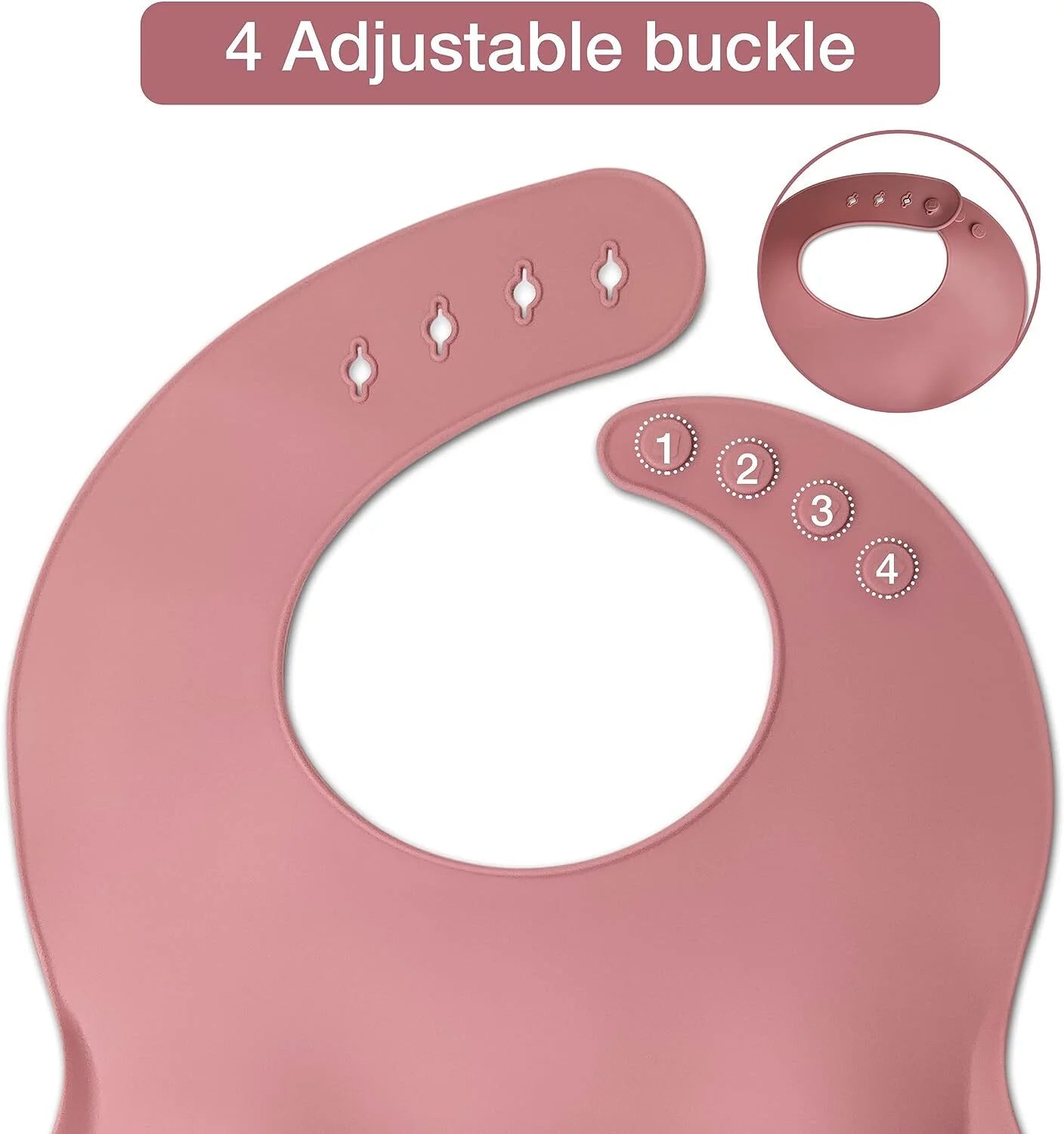 Silicone Baby Feeding Set|Baby Weaning Supplies Set|Suction Baby Plate Bowl Set with Bib Spoon Fork Sippy Cup|Baby Feeding Eating Supplies Set BPA Free - Dark Pink