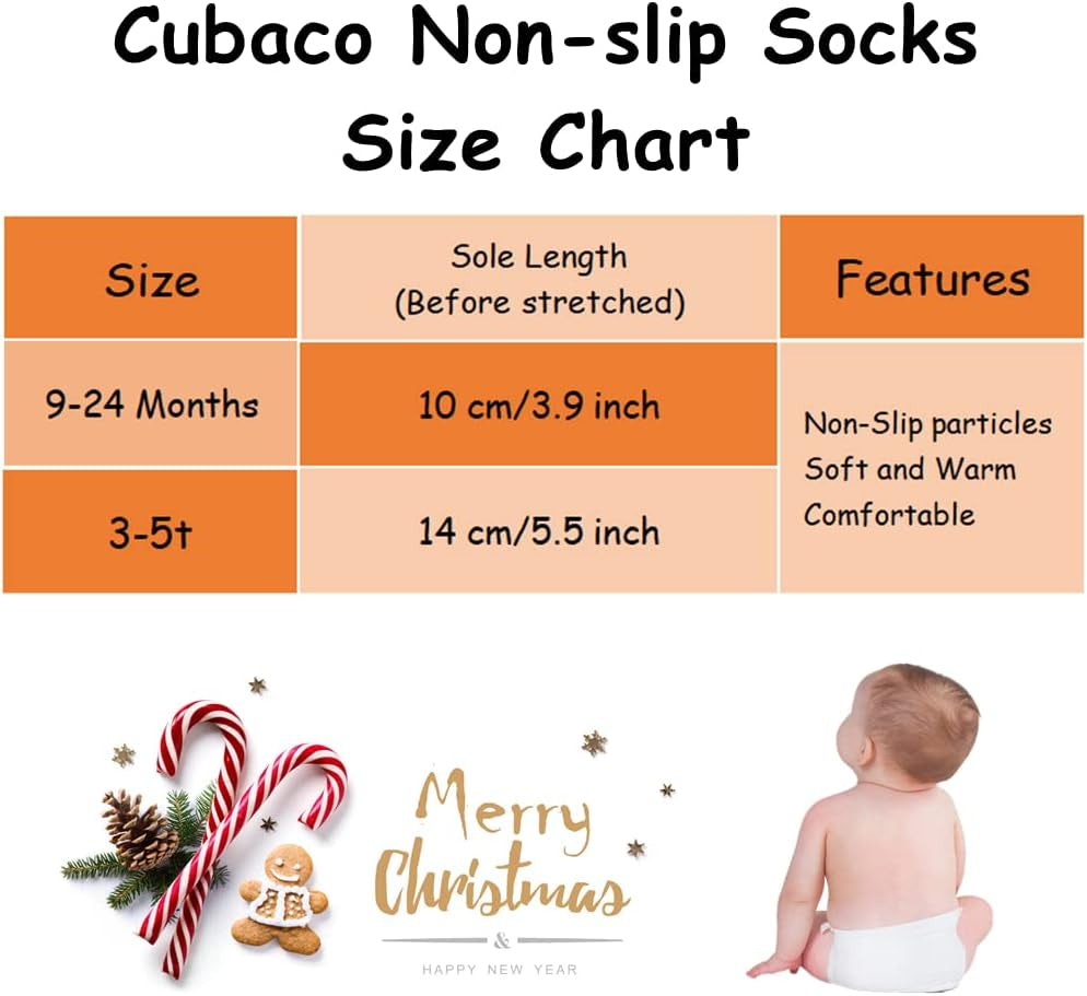 Baby Socks, 12 Pairs Non Skid anti Slip Cotton Grip Socks for Toddler Baby Kids