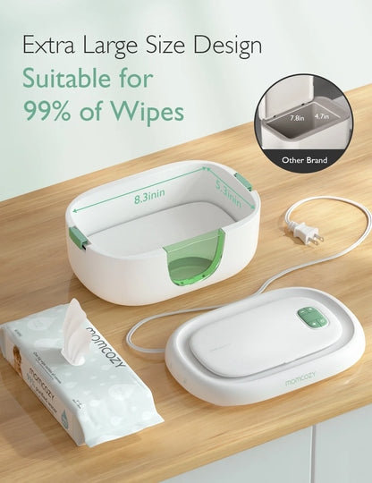 Baby Wipe Warmer with Spring Design, 4 Modes Temperature, Wipe Dispenser with Night Light