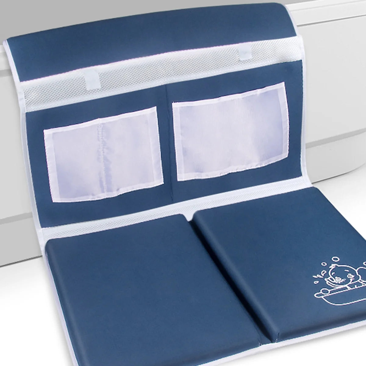Bath Kneeler Pad with Toy Organizer - Elbow Rest Padding for Baby Bath, Garden Work, Exercise, Yoga-Royal Blue