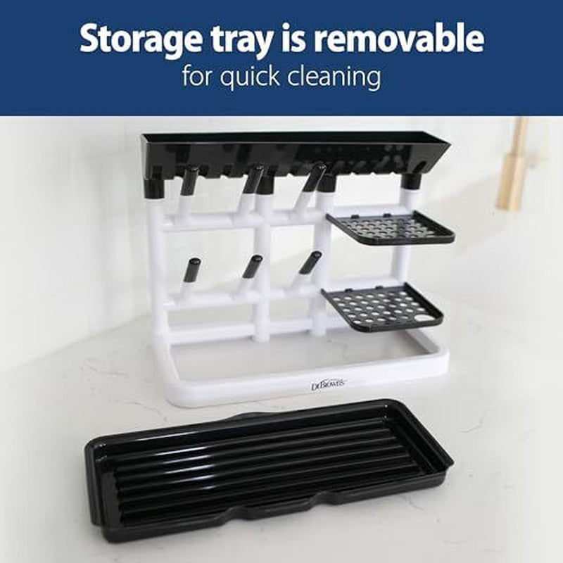 Compact Baby Bottle Drying Rack Vertical Drying Tower with Removable Tray
