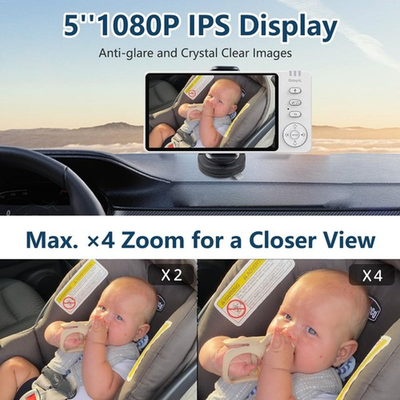 Baby Car Camera Backseat Wireless Baby Monitor with Camera (Max. Range 1000FT...