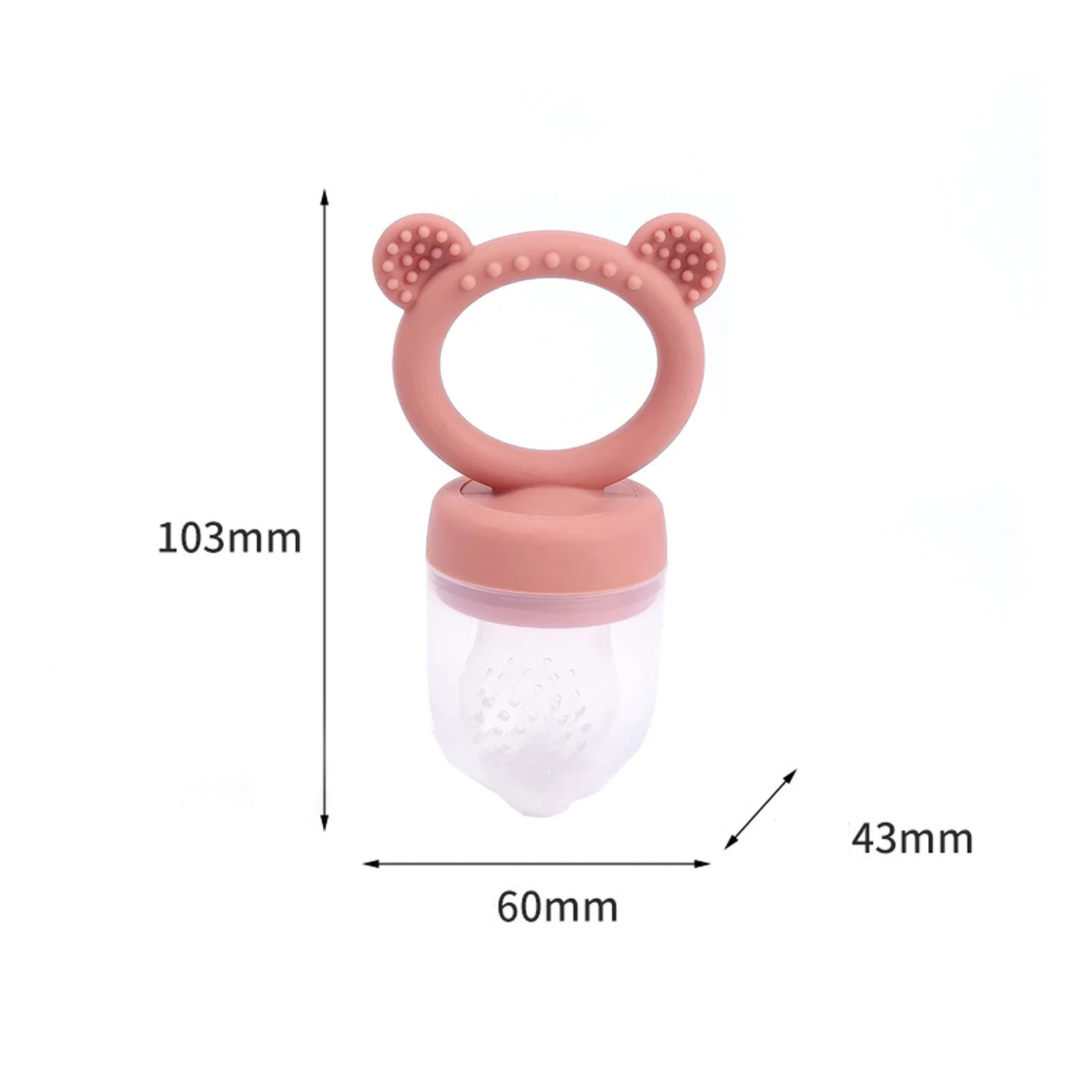 Silicone Baby Fruit Food Feeder Pacifier & Breastmilk Popsicle Freezer Molds, Baby Food Storage Containers Breast Milk Ice Cubes for Baby Teething & Infant Self Feeding, BPA Free (Pink)