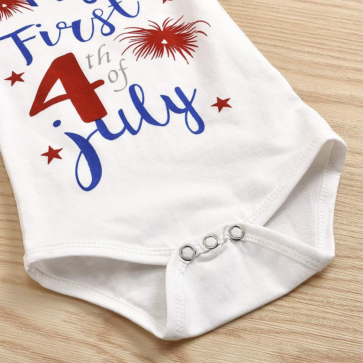 1St 4Th of July Baby Girls 3Pcs Outfits Set Stars Print Independence Day Romper Bodysuit Tutu Dress Headwear Shoes (0-3 Months, My First 4Th of July-4Pcs Tutu Set)