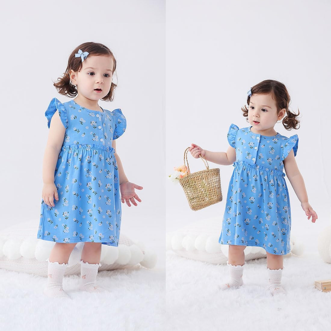 Baby Toddler Girls Ruffle Socks Newborn Infant Girl'S Knee High Solid Cotton Long Socks