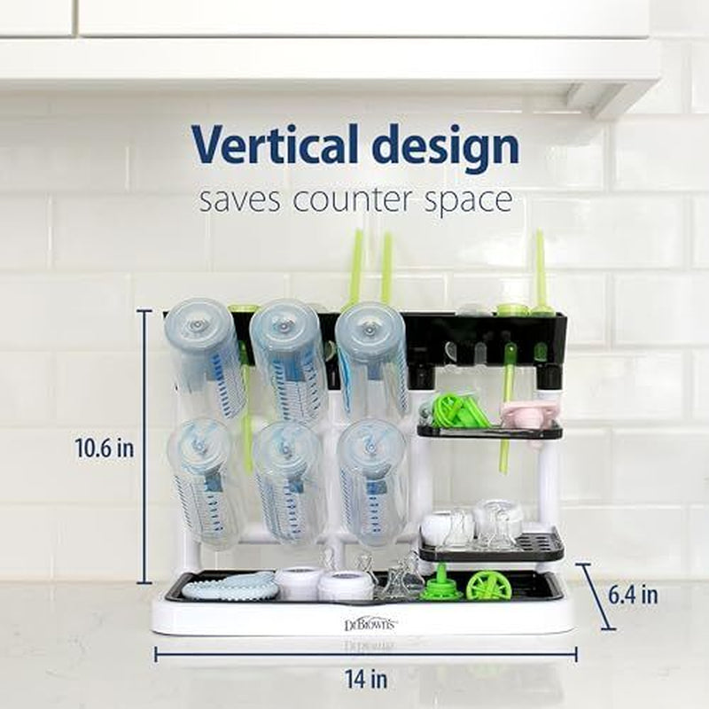 Compact Baby Bottle Drying Rack Vertical Drying Tower with Removable Tray