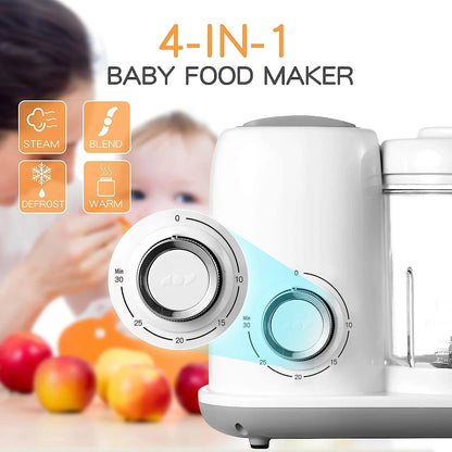 Baby Food Maker Baby Food Processor Puree Blender Multi-Function Steamer Grinder Blender, Baby Food Warmer Mills Machine, Constant Temperature 24H, Auto Cooking & Grinding