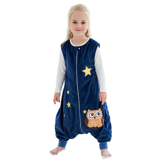 Unisex Baby Sleeping Bag Spring Wearable Blanket with Legs for Toddler, Blue 5-6T