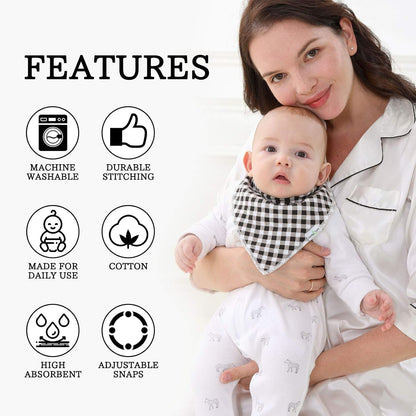 Baby Bandana Drool Bibs for Boys, Girls, Baby Unisex Cotton Bibs 4/8/10 Pack Soft and Absorbent