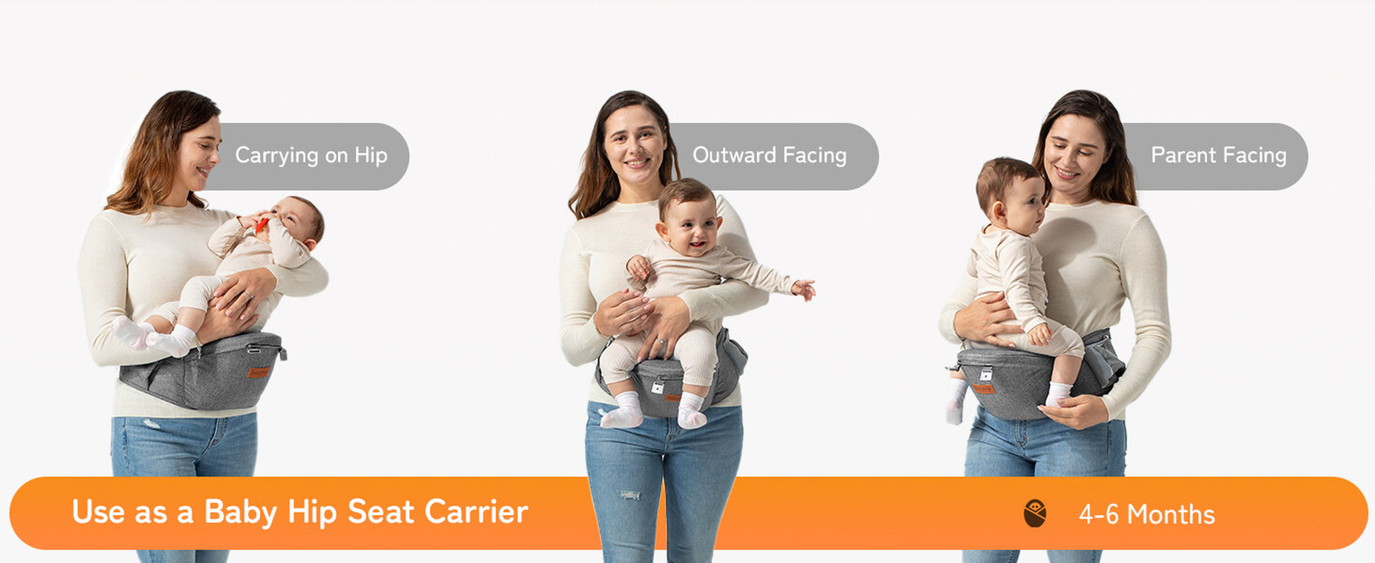 Baby Carrier with Hip Seat - Kangaroo Carrier Baby Body Holder with Waist Strap