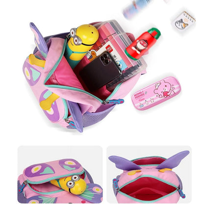 Cute Kids Toddler Backpack Girls Small 3D Cartoon School Bookbags Daycare Nursary Travel Bags (Butterfly-Pink)