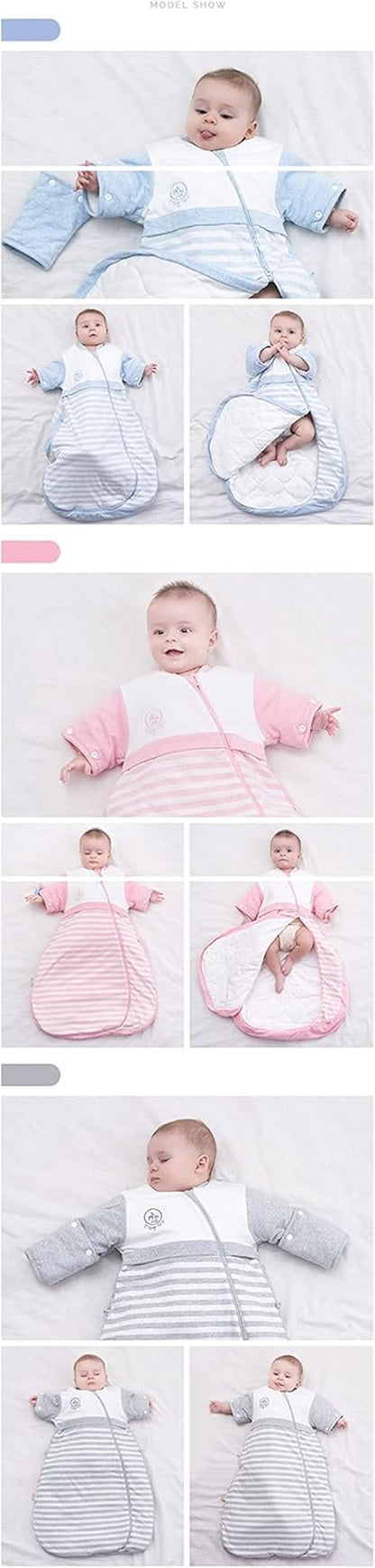 Baby Sleeping Bag Sleeves Detachable Kids Wearable Blanket Toddlers