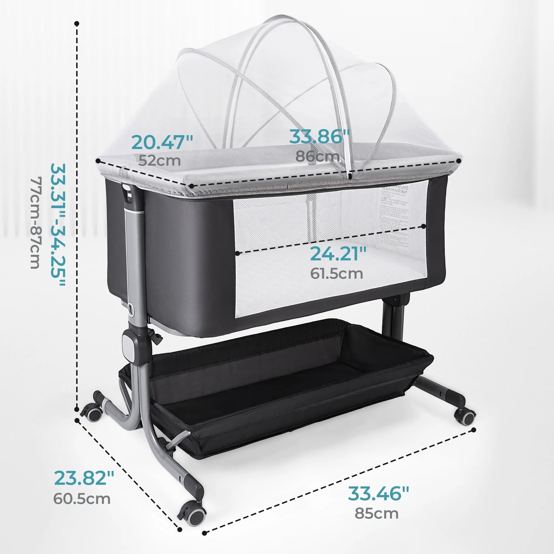 Portable Baby Bedside Sleeper Bassinet with Waterproof Mattress Pad for Infant Newborn up to 12 Month