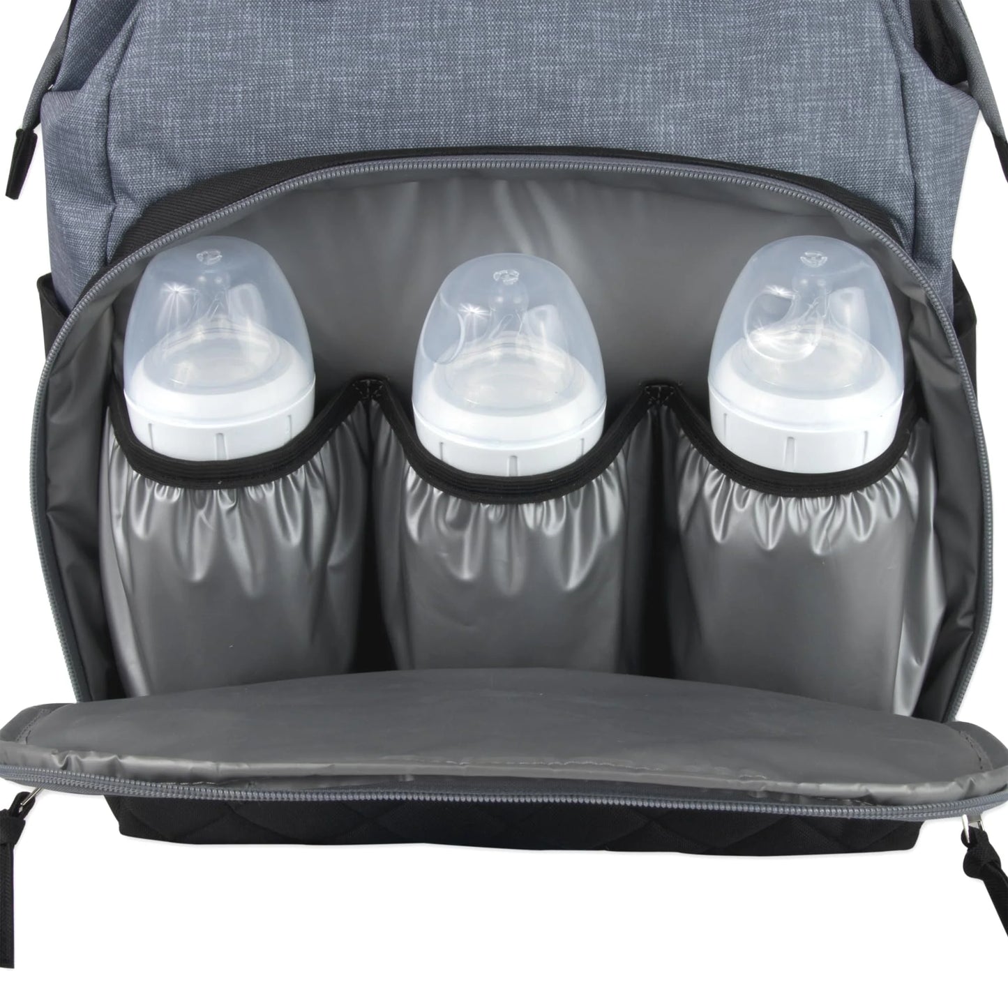Baby Girls' 7-Pocket Diaper Backpack Color: Gray/Black Size: One Size
