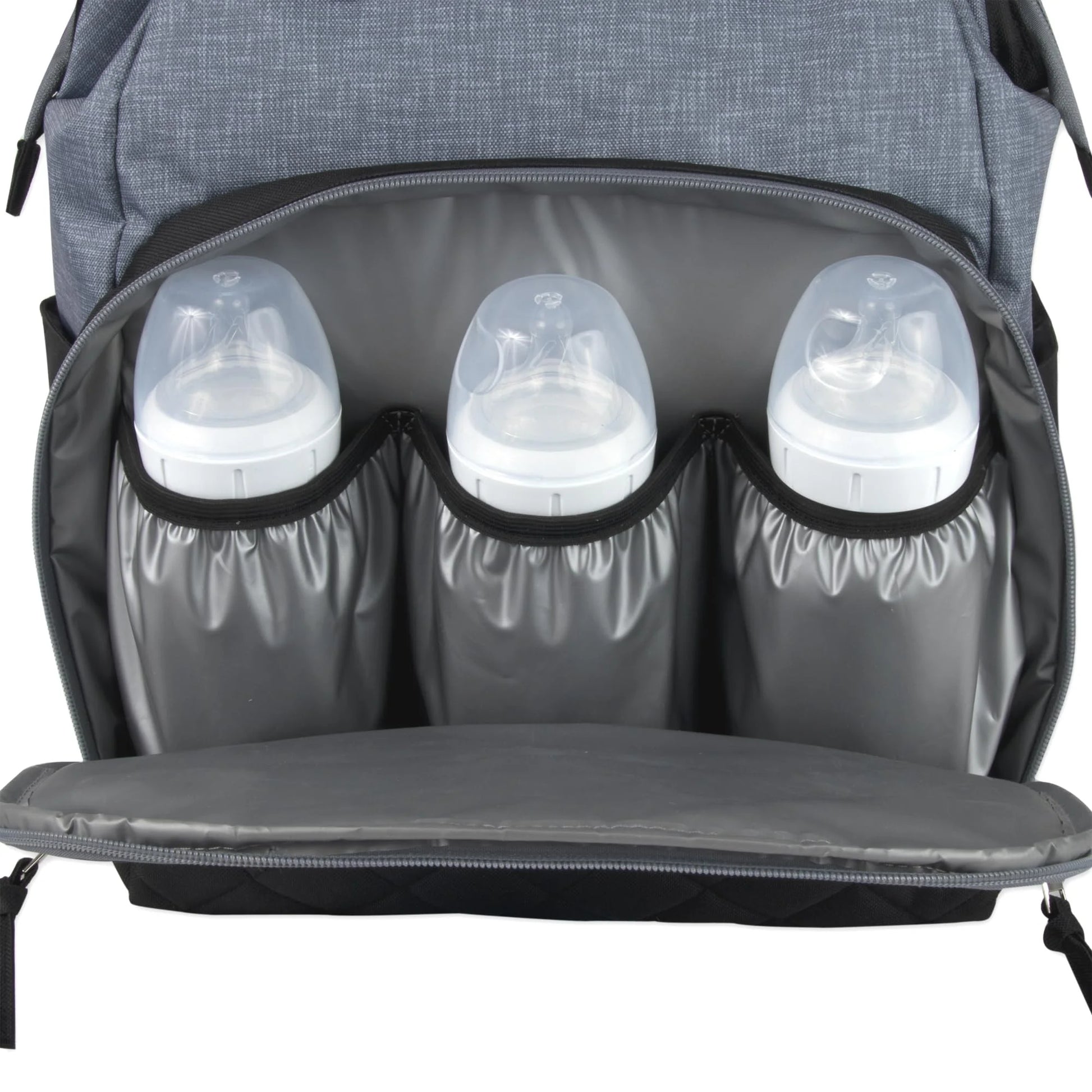 Baby Girls' 7-Pocket Diaper Backpack Color: Gray/Black Size: One Size