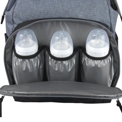Baby Girls' 7-Pocket Diaper Backpack Color: Gray/Black Size: One Size