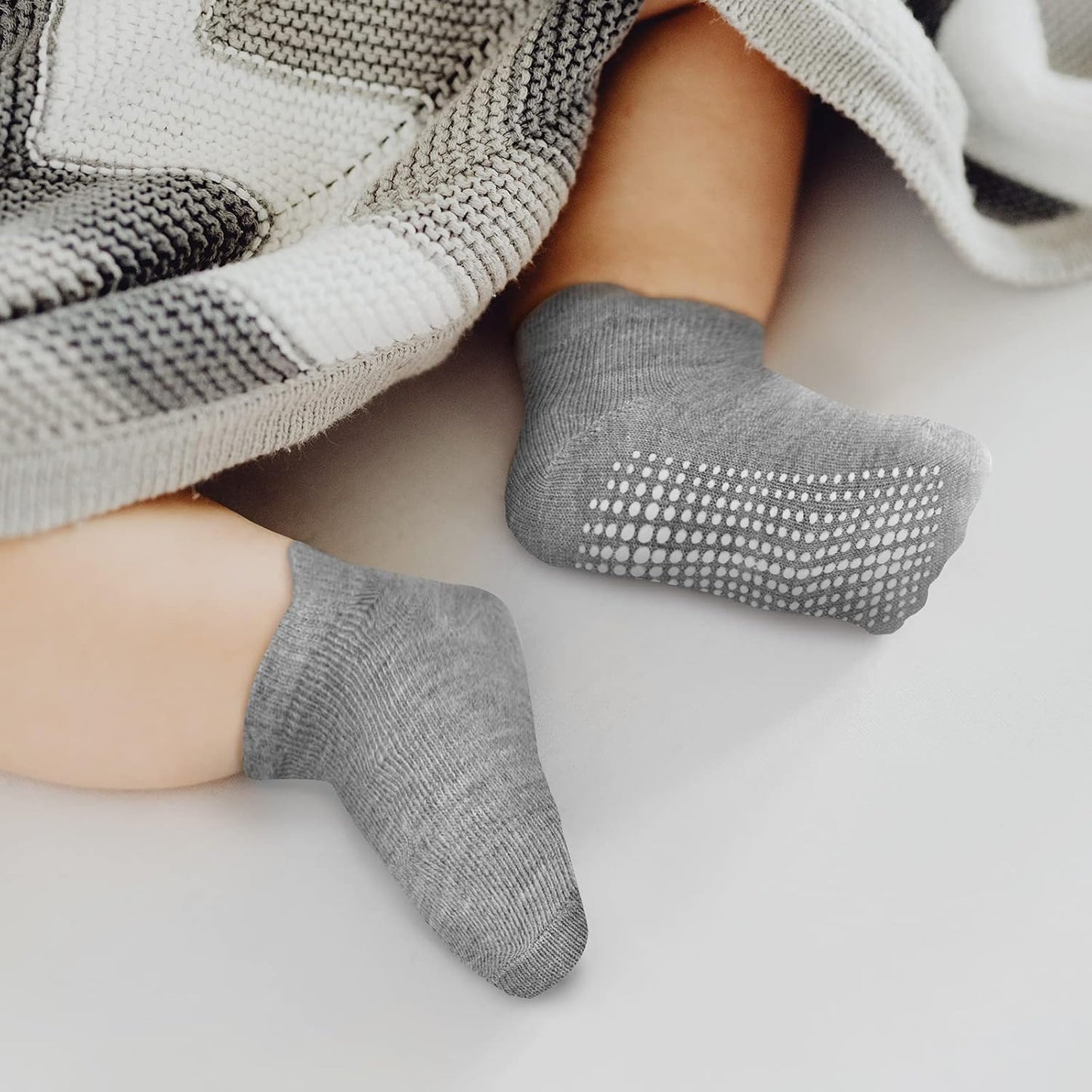 Non Slip Toddler Socks Baby Boys Girls anti Skid Grip Socks 3-5T Black