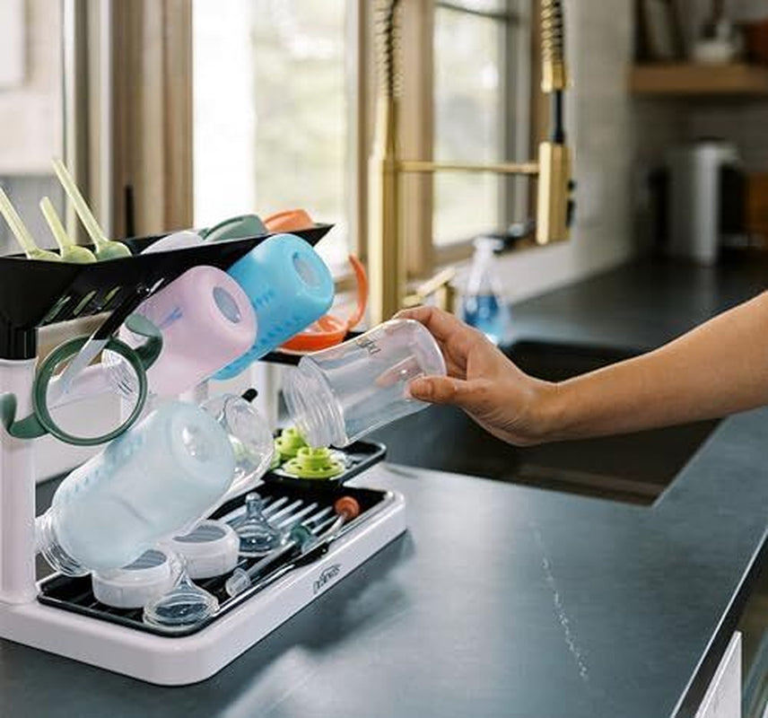 Compact Baby Bottle Drying Rack Vertical Drying Tower with Removable Tray