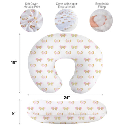 Nursing Pillow, Breast Feeding Pillows for Mom, Butterfly Soft Cover with Breathable Filling, Feeding Support Pillow for 0-12 Months, Multifunctional Support Cushion for Travel