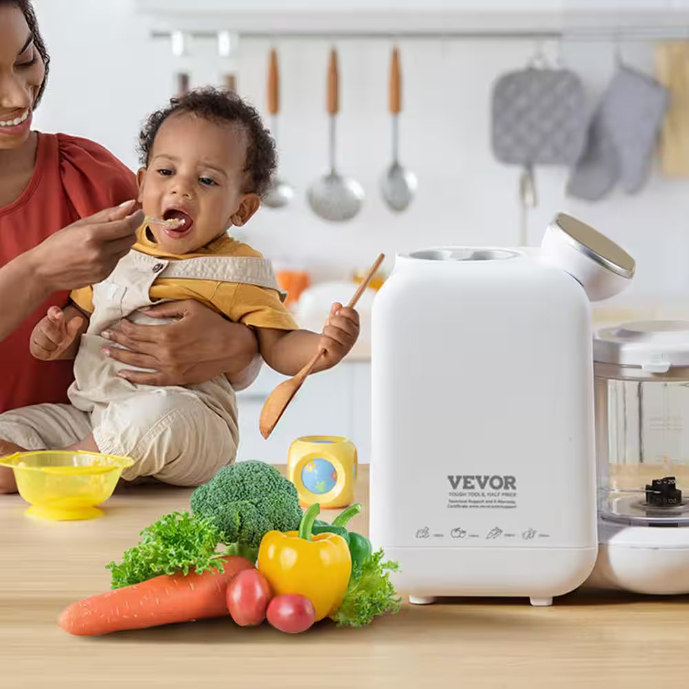 25.36 Oz. 50 Speed White Baby Food Puree Blender Baby Food Maker 430-Watt 750 Ml Tritan Bowl SUS304 Stainless Steel