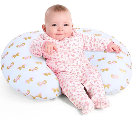 Nursing Pillow, Breast Feeding Pillows for Mom, Butterfly Soft Cover with Breathable Filling, Feeding Support Pillow for 0-12 Months, Multifunctional Support Cushion for Travel