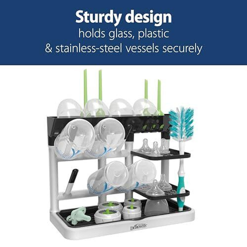 Compact Baby Bottle Drying Rack Vertical Drying Tower with Removable Tray