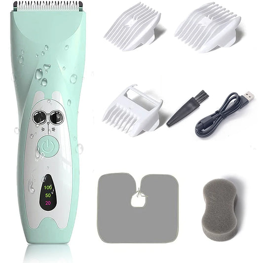 Quiet Baby Hair Clipper Electric Rechargeable Kids Hair Trimmer for Children Grooming Haircut Machine Ceramic Blade Waterproof