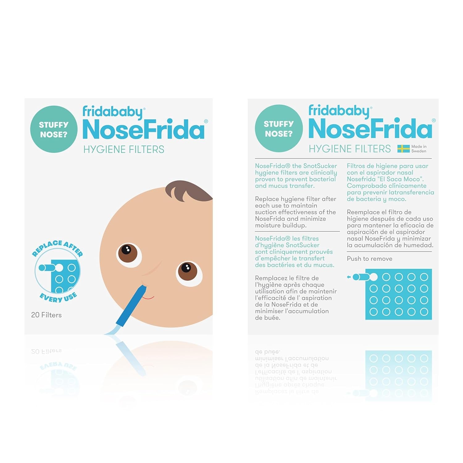 Nasal Aspirator Original 20 Nosefrida Filter Refills, Replacement Filters, Hygie