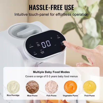 25.36 Oz. 50 Speed White Baby Food Puree Blender Baby Food Maker 430-Watt 750 Ml Tritan Bowl SUS304 Stainless Steel
