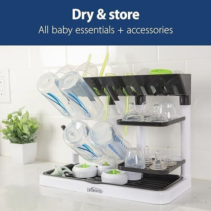 Compact Baby Bottle Drying Rack Vertical Drying Tower with Removable Tray