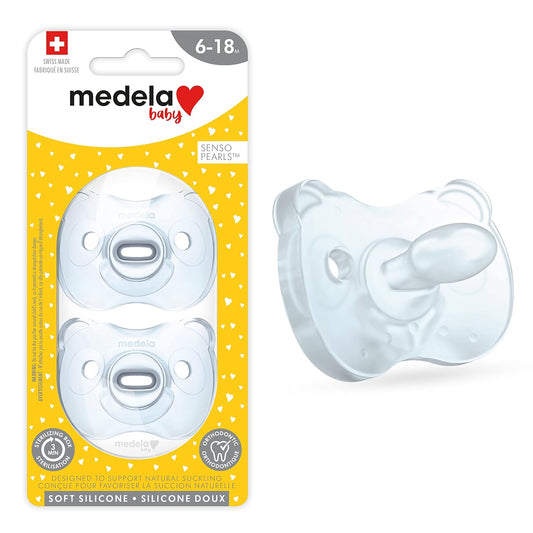 Baby Pacifier | 6-18 Months | Includes Sterilizing Case | 2-Pack | Soft Silicone | Bpa-Free | Supports Natural Suckling | Blue