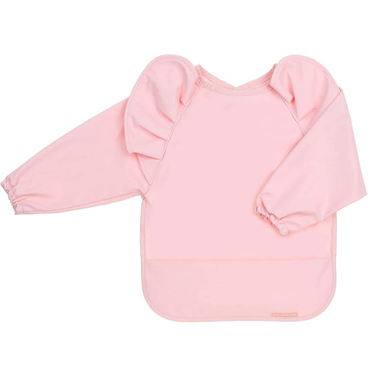 Waterproof Long Sleeve Baby Bibs for Baby Girl, Waterproof Bibs - Wipe Clean, Washable - Long Sleeve Feeding Bibs for Babies & Toddler with Food Catcher - Wearable Baby Smock for Eating…