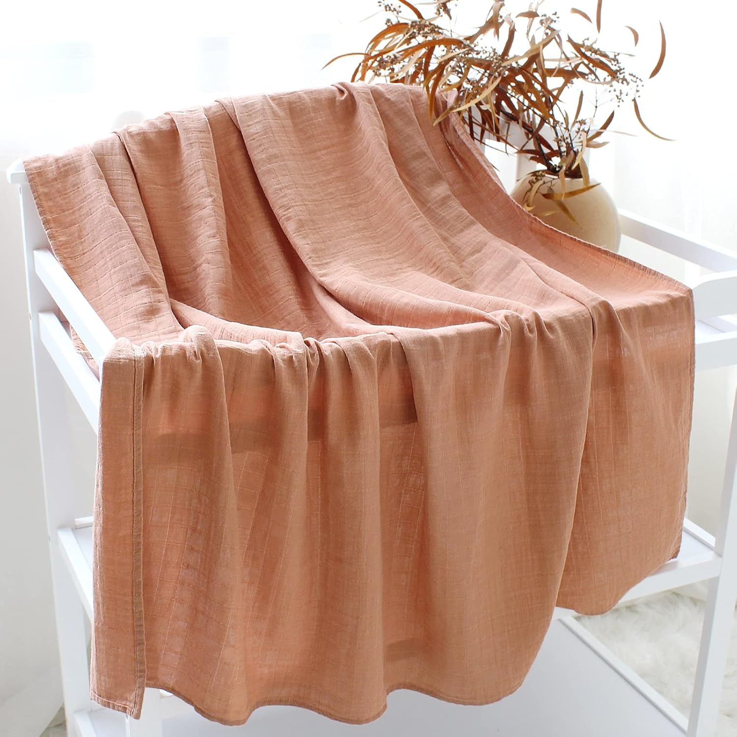 Baby Swaddle Blankets, Muslin Swaddle Blankets Boys Girls Swaddling Wrap Receiving Blanket Neutral for Newborn, Organic Cotton, Large 47 X 47 Inches, Sunshine Print & Solid Color