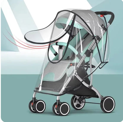 Universal Baby Stroller Rain Cover – Waterproof, Windproof & Clear Window Shield