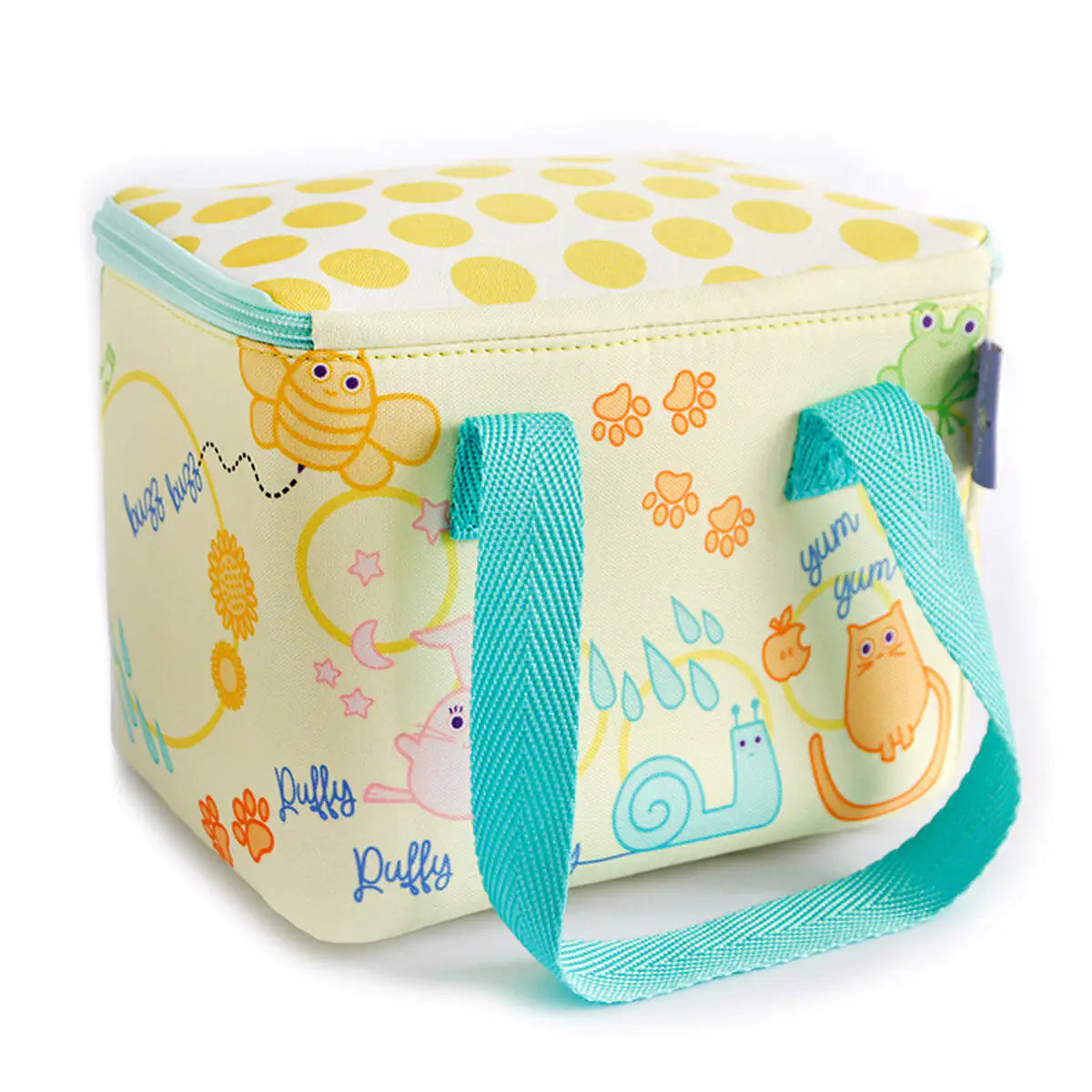 Milk&Moo Insulated Kids Lunch Box – Yellow Animal Print, Waterproof Cooler Bag for Toddlers, Preschool & Breastmilk Storage