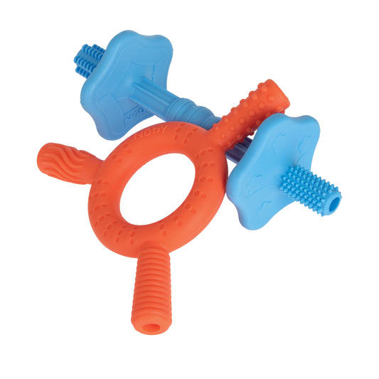 Sensory Silicone Baby Tube Teethers, 2 Pack