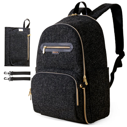 Diaper Bag Backpack, Large Baby Nappy Bags with Portable Changing Pad for Moms Dads