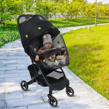 Stroller Mosquito Net, Universal Mosquito Net for Stroller, Unique Handmade Embroidery Stars Pattern-Beautiful for Stroller Net Cover-Easy to Install-Fit for Graco Strollers, Car Seat,Bassinet,Cradle
