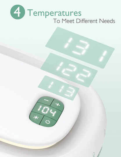 Baby Wipe Warmer with Spring Design, 4 Modes Temperature, Wipe Dispenser with Night Light